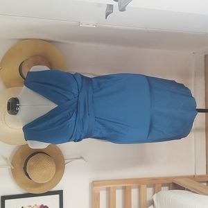 Plus Size Aqua Blue Donna Ricco New York Dress